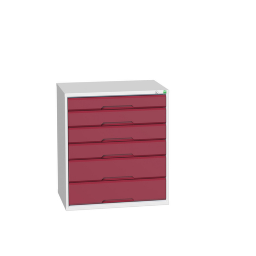 bott Armoire à tiroirs verso, 6 tiroir(s), RAL7035 gris clair/RAL3004 rouge pourpre  L