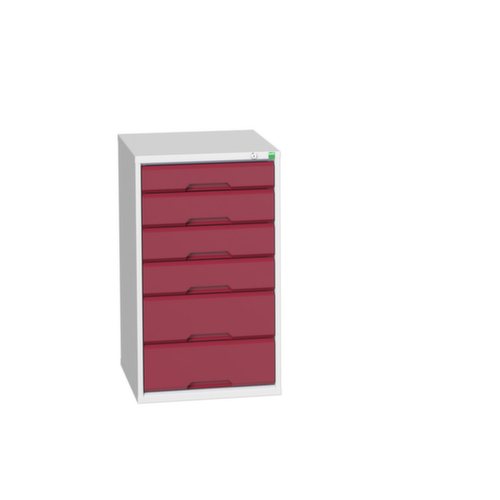 bott Armoire à tiroirs verso, 6 tiroir(s), RAL7035 gris clair/RAL3004 rouge pourpre  L