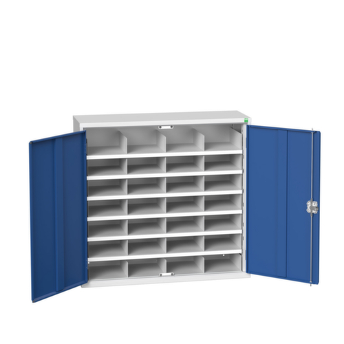 bott Armoire de tri courrier verso, 28 compartiments, RAL7035 gris clair/RAL5010 bleu gentiane  L