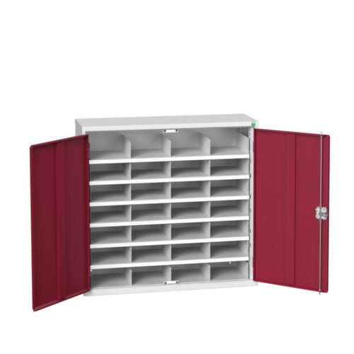 bott Armoire de tri courrier verso, 28 compartiments, RAL7035 gris clair/RAL3004 rouge pourpre  L