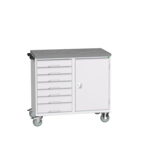 bott poste de travail mobile verso, 7 tiroirs, 1 armoire, RAL7035 gris clair/RAL7035 gris clair