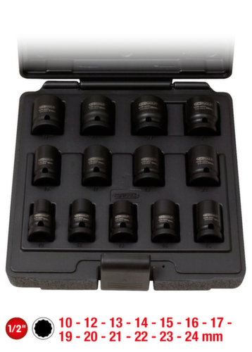 KS Tools Coffret de douilles électriques 1/2" 12 carrés  L