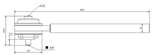 KS Tools Multiplicateur de couple 1/2" x 3/4"  L