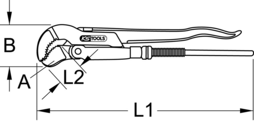 KS Tools Clé à tube coudée à 45°  L