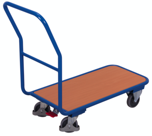 VARIOfit Chariot avec barre de poussée, force 200 kg, plateau longueur x largeur 1040 x 600 mm