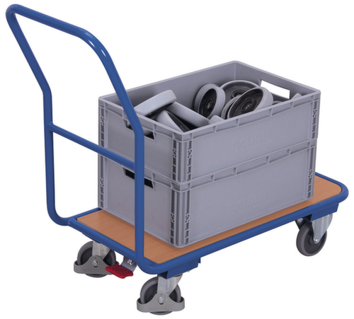 VARIOfit Chariot avec barre de poussée, force 200 kg, plateau longueur x largeur 1040 x 600 mm  L