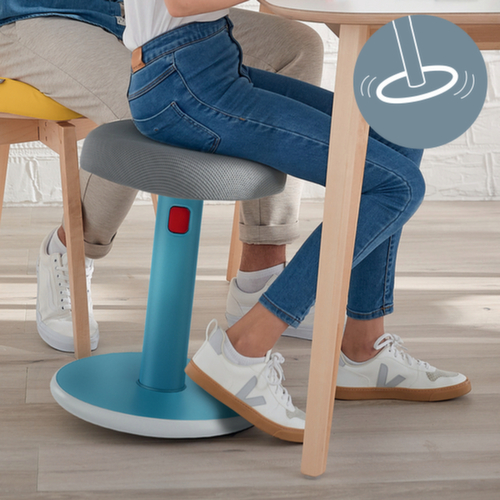 Leitz tabouret assis-debout Ergo Cosy Aktiv, assise gris, partie inférieure du pied antidérapante  L