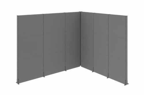 kit pour cloison acoustique démontable, hauteur x largeur 2960 x 3500 mm, paroi RAL7037 gris poussière