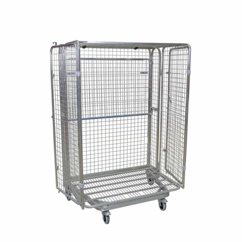 Bac sur roulettes de sécurité emboîtable nestainer® avec double porte battante, force 500 kg, longueur x largeur 800 x 1200 mm  L