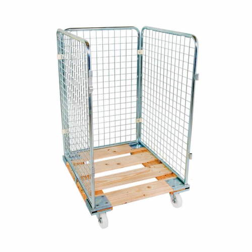 Bac sur roulettes ADB avec 3 parois, force 500 kg, longueur x largeur 810 x 724 mm  L