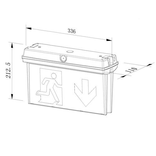 B-Safety Lampe de signalisation DEL V-LUX TOP, fixation Pour montage au plafond, panneaux indicateurs à enficher  L