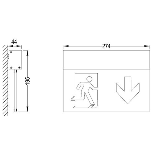 B-Safety Lampe de signalisation DEL, fixation mur  L