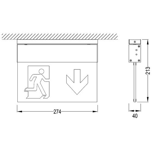 B-Safety Lampe de signalisation DEL, fixation couverture  L