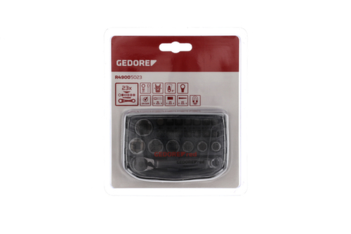 GEDORE R49005023 Jeu de clés à douilles 1/4" 6-13mm +embouts 23 pièces  L