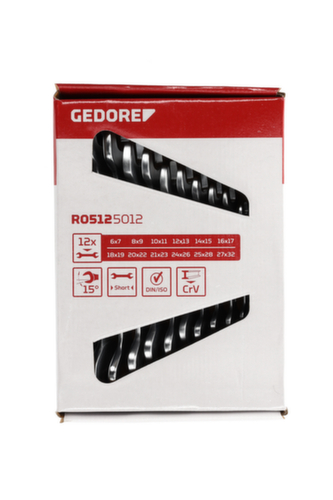 GEDORE R05125012 Jeu de clés à fourche double courtes SW6-32 mm 12 pièces  L