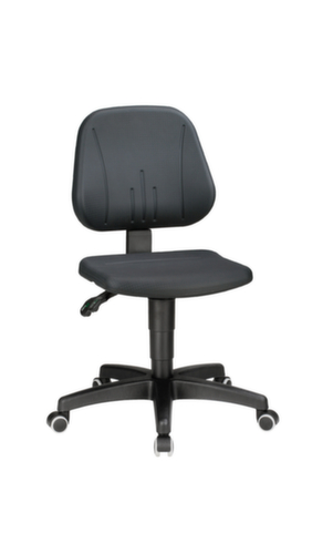 Treston Siège d'atelier Ergo 20 PU, assise mousse PU noir, avec roulettes  L