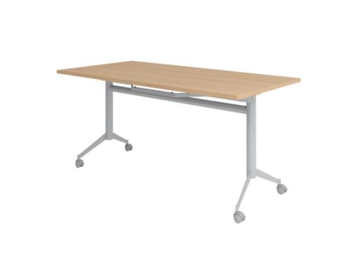 Table pliante roulante, hauteur x largeur x profondeur 750 x 1600 x 800 mm, panneau chêne