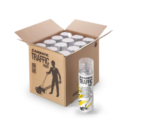 a.m.p.e.r.e. Kit de marquage au sol TRAFFIC PAINT® avec 12 bombes de peinture, gris  L