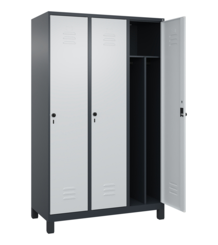 C+P Armoire vestiaire Classic Plus pour une séparation en noir et blanc, largeur de compartiment 400 mm  L