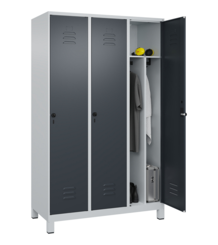 C+P Armoire vestiaire Classic Plus pour une séparation en noir et blanc, largeur de compartiment 400 mm  L