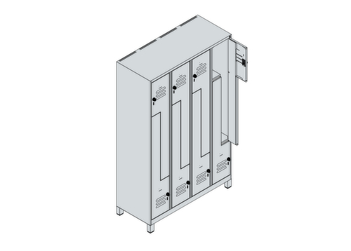 C+P Armoire vestiaire Z Classic Plus, largeur de compartiment 150/300 mm  L