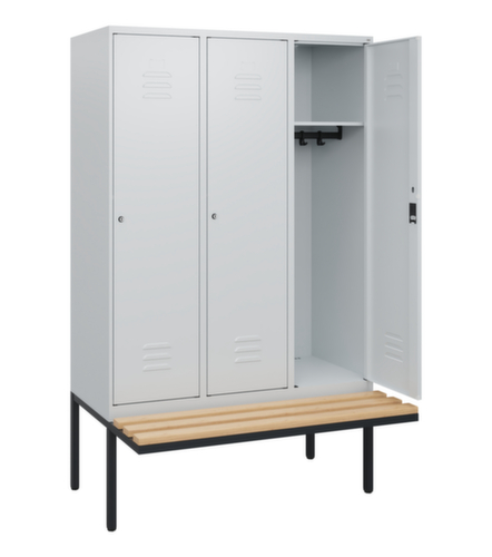 C+P Armoire vestiaire Classic Plus avec banc, largeur de compartiment 400 mm  L