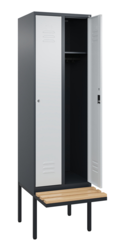 C+P Armoire vestiaire Classic Plus avec banc, largeur de compartiment 300 mm  L