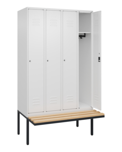 C+P Armoire vestiaire Classic Plus avec banc, largeur de compartiment 300 mm  L