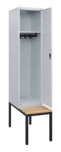 C+P Armoire vestiaire Classic Plus avec banc, largeur de compartiment 400 mm  L