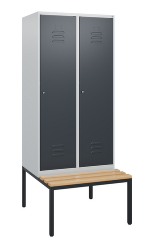 C+P Armoire vestiaire Classic Plus avec banc, largeur de compartiment 400 mm