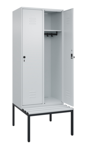 C+P Armoire vestiaire Classic Plus avec banc, largeur de compartiment 400 mm  L