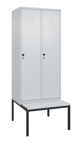 C+P Armoire vestiaire Classic Plus avec banc, largeur de compartiment 400 mm