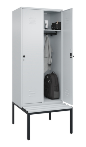 C+P Armoire vestiaire Classic Plus avec banc, largeur de compartiment 400 mm  L