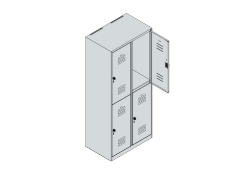 C+P Armoire vestiaire à deux niveaux Classic Plus, largeur de compartiment 400 mm  L