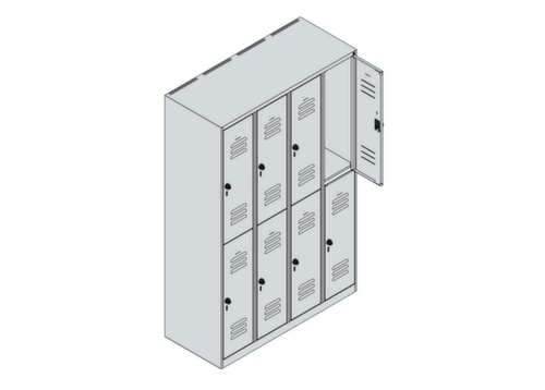 C+P Armoire vestiaire à deux niveaux Classic Plus, largeur de compartiment 300 mm  L