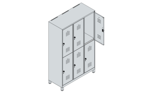 C+P Armoire vestiaire à deux niveaux Classic Plus, largeur de compartiment 400 mm  L