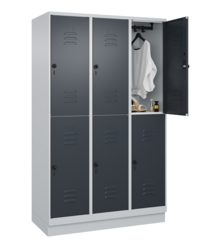 C+P Armoire vestiaire à deux niveaux Classic Plus, largeur de compartiment 400 mm  L