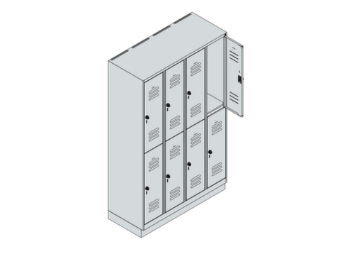 C+P Armoire vestiaire à deux niveaux Classic Plus, largeur de compartiment 300 mm  L