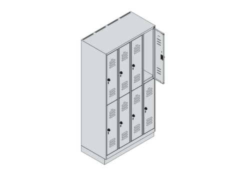 C+P Armoire vestiaire à deux niveaux Classic Plus, largeur de compartiment 250 mm  L