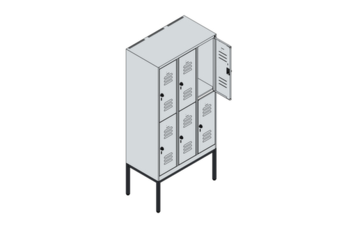 C+P Armoire vestiaire à deux niveaux Classic Plus, largeur de compartiment 300 mm  L