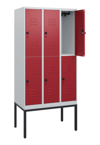 C+P Armoire vestiaire à deux niveaux Classic Plus, largeur de compartiment 300 mm  L