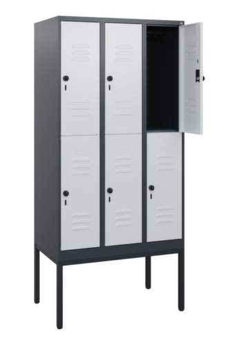 C+P Armoire vestiaire à deux niveaux Classic Plus, largeur de compartiment 300 mm  L