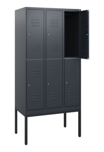 C+P Armoire vestiaire à deux niveaux Classic Plus, largeur de compartiment 300 mm  L