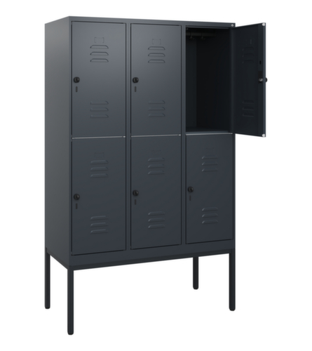 C+P Armoire vestiaire à deux niveaux Classic Plus, largeur de compartiment 400 mm  L