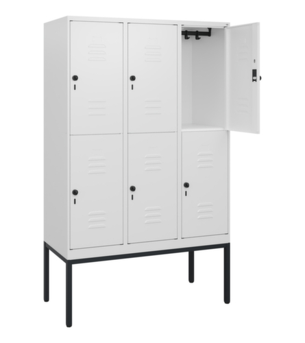 C+P Armoire vestiaire à deux niveaux Classic Plus, largeur de compartiment 400 mm  L