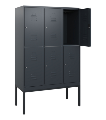 C+P Armoire vestiaire à deux niveaux Classic Plus, largeur de compartiment 400 mm  L