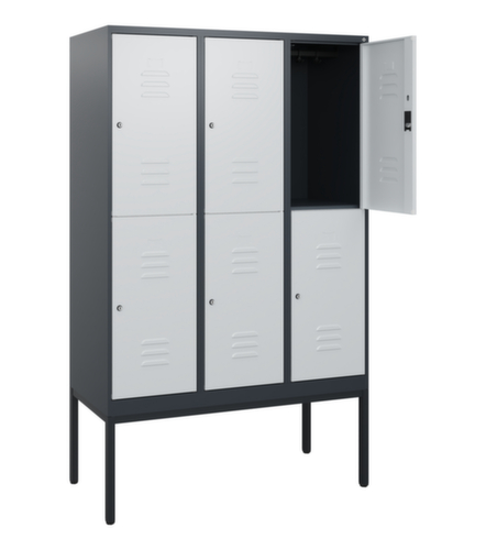 C+P Armoire vestiaire à deux niveaux Classic Plus, largeur de compartiment 400 mm  L