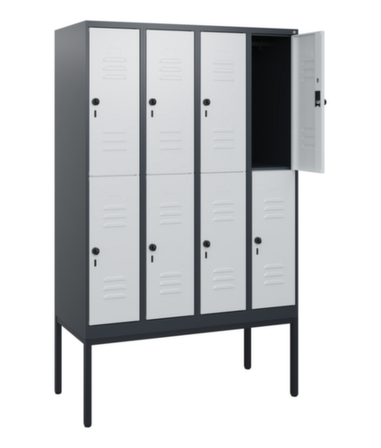 C+P Armoire vestiaire à deux niveaux Classic Plus, largeur de compartiment 300 mm  L