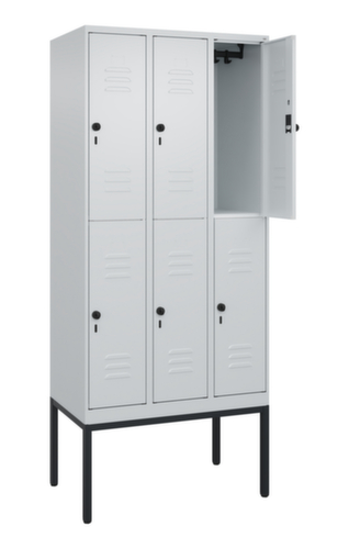 C+P Armoire vestiaire à deux niveaux Classic Plus, largeur de compartiment 300 mm  L