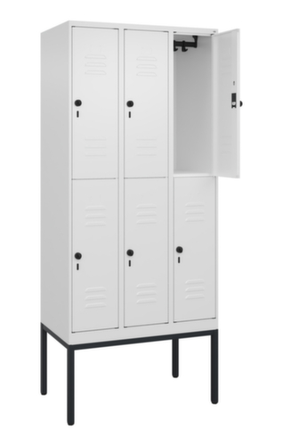 C+P Armoire vestiaire à deux niveaux Classic Plus, largeur de compartiment 300 mm  L